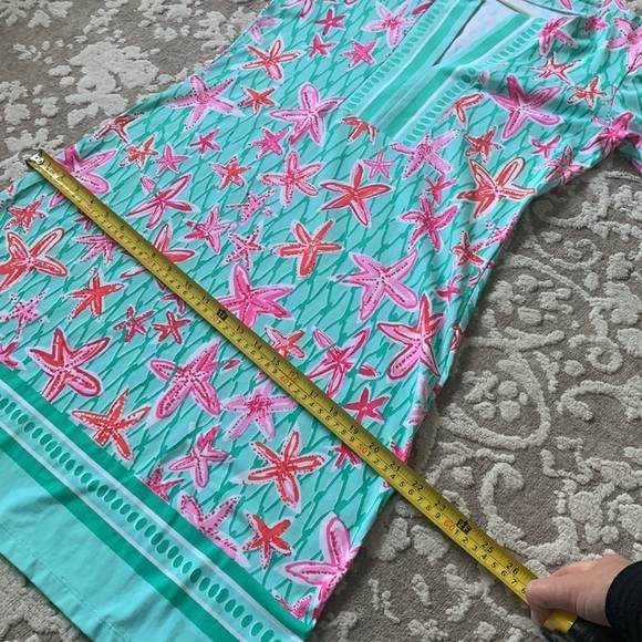 Barbara Erickson Seafoam Pink dress starfish print summer vocation travel size S - Picture 11 of 11